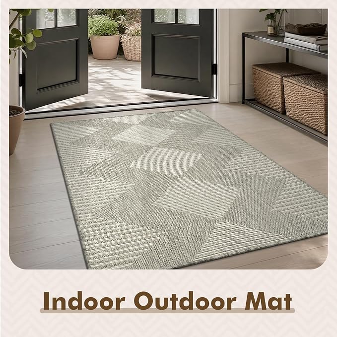 MontVoo-3x5 Outdoor Rug Porch Entryway Rug-Polypropylene Indoor Outdoor Rugs - Image 3