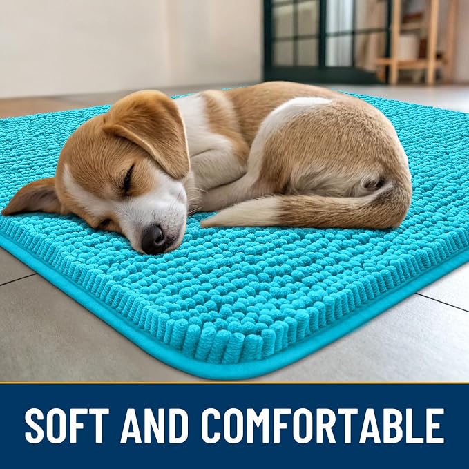 Smiry Dog Door Mat for Muddy Paws 70x32, Absorbent Dirt Trapper, Non-Slip - Image 2