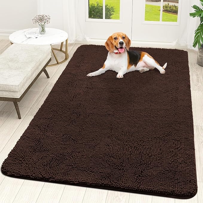 OLANLY Dog Door Mat for Muddy Paws 59x35, Absorbs Moisture and Dirt, Absorbent by OLANLY