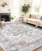 AMADA HOMEFURNISHING 8x10 Area Rugs, Low-Profile Large Washable Area Rug - Image 4