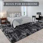 BENRON Fluffy Tie-dye Black Rugs - Image 3