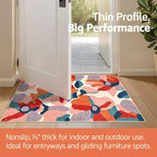 jinchan 5ft Floral Round Rug Washable Living Room Rug Colorful Bloom Round Mat - Image 5