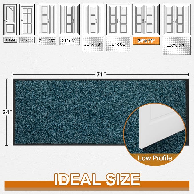 Mibao Front Door Mat Indoor Entrance, Dirt Trapper Welcome Mat - Image 2