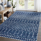 Lahome Moroccan Blue Rugs for Living Room Washable Rugs 8x10 Non-Slip - Image 7