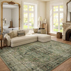 6x9 Area Rugs for Living Room: Washable Bedroom Rug Boho Vintage Rugs Stain by palohom