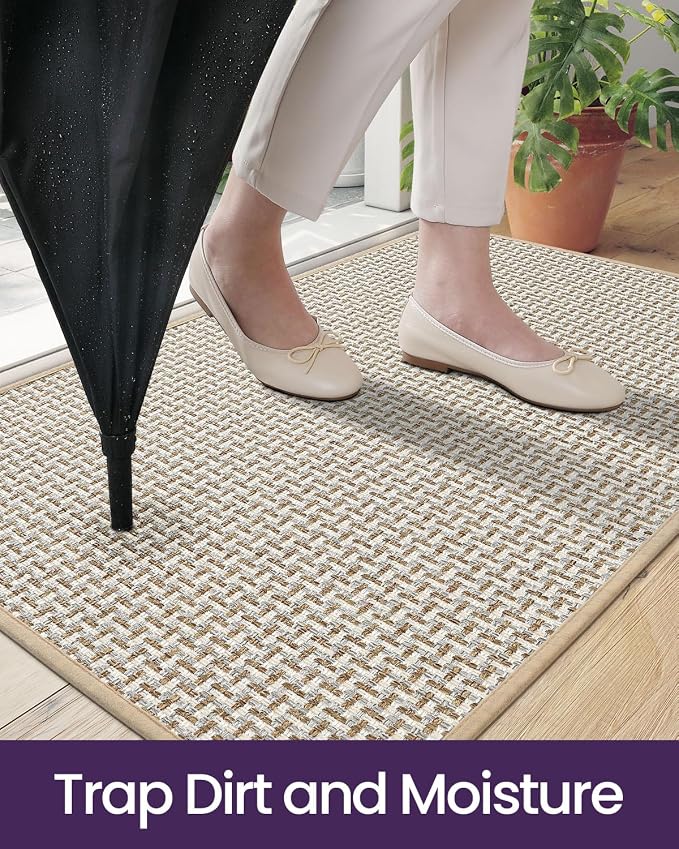 DEXI Ultra Thin Door Mat Indoor Entrance 36x56, Non Slip Rubber Backed Entryway - Image 5