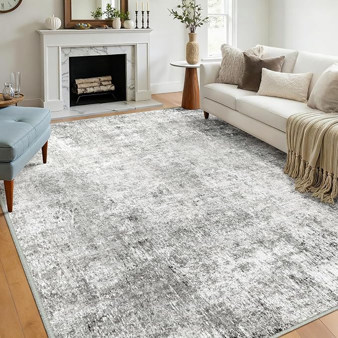 RELEANY Washable Area Rugs 8'x10' Non-Slip Modern Abstract Soft by RELEANY
