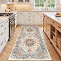 RELEANY Area Rugs Runner 3'x6' Washable Non-Slip, Floral Vintage Distress by RELEANY