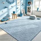 Macgace 5x7 Blue Area Rug, Soft Shag Carpet, Washable Living Room Rugs - Image 3