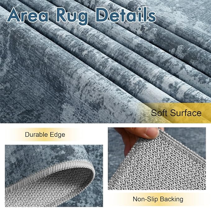 4x6 Ft Area Rugs for Living Room, Soft Non-Slip Washable Rugs Modern Abstract - Image 6