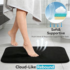 Black Bathroom Rug Set Memory Foam Bath Mats 3 Piece - Image 4