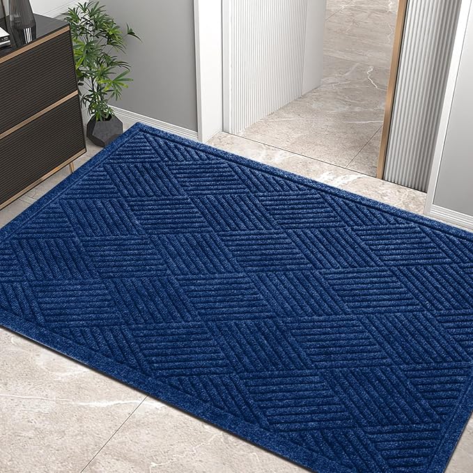HIYARD Sturdy Front Door Mat, Absorbent Muddy Dirt Resist Welcome Door Mats by HIYARD