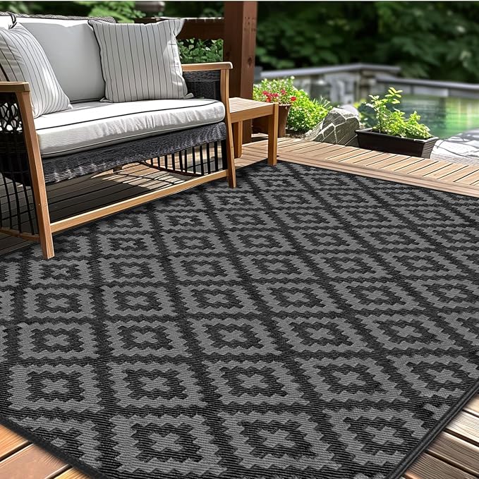 Outdoor Patio Plastic Straw Rug by Kalafun