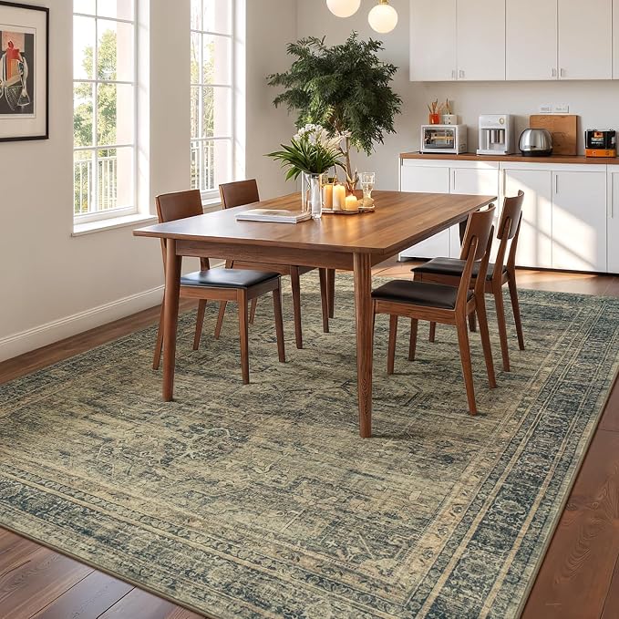 Washable Brown Area Rugs 6x9 for Bedroom, Non-Skid Stain Resistant Carpet for - Image 9