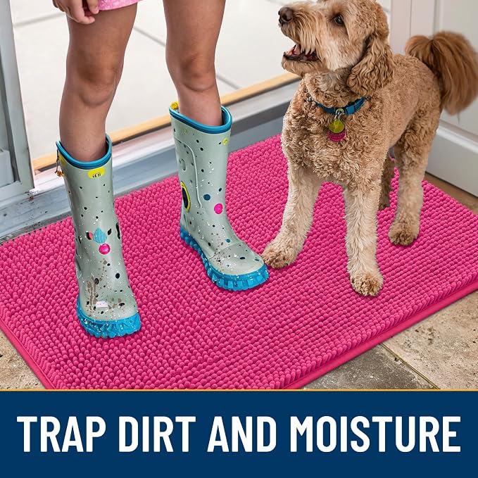 Smiry Dog Door Mat for Muddy Paws 59x24, Absorbent Dirt Trapper, Non-Slip - Image 3