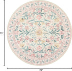Wonnitar Washable Round Rugs 6ft, Boho Soft Ultra-Thin Circular Carpets - Image 2