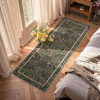jinchan Zenith Floral Runner Rug 2x6 Washable Kitchen Runner Non-Slip Low-Pile - Image 3