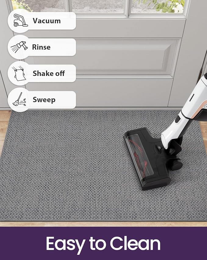 DEXI Ultra Thin Door Mat Indoor Entrance 24x36, Non Slip Rubber Backed Entryway - Image 7