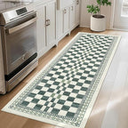 GarveeHome 2x6 Runner Rug for Bathroom Modern Abstract Checkered Carpet - Image 9