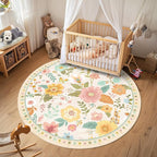 RELEANY Floral 8ft Area Rugs Washable Print Boho Cute Carpet Non Slip Flower - Image 2
