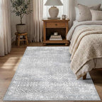 Latte&Fog 4x6 Rug for Living Room Bedroom, Vintage Grey Washable Area Rug - Image 2