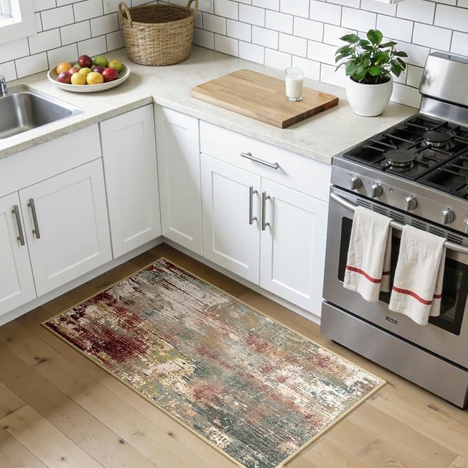 RELEANY Washable Area Rugs 2'x4' Non-Slip Modern Abstract Soft - Image 3