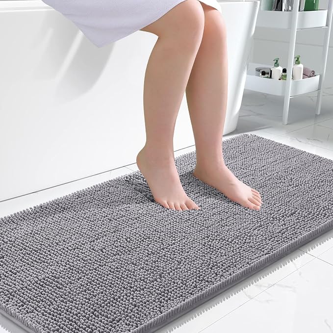 OLANLY Bathroom Runner Rugs 47x24, Extra Soft Absorbent Chenille Bath Rugs by OLANLY