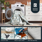 Farmhouse 9x12 Area Rugs for Living Room, Machine Washable Non Slip Carpet - Image 4