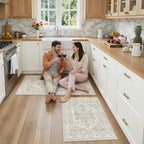 Madane 2-Piece Kitchen Runner Rug Set, Small Area Rug Non-Slip Vintage Door Mat - Image 4