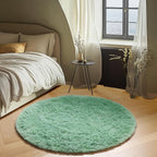 ONASAR Sage Green Round Area Rug 4ft, Fluffy Soft Bedroom Circle Rugs - Image 6