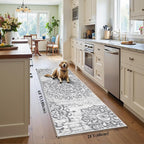 HEBE Hallway Runner Rug 2'x6' Washable Vintage Kitchen Rugs Non Slip Laundry - Image 2