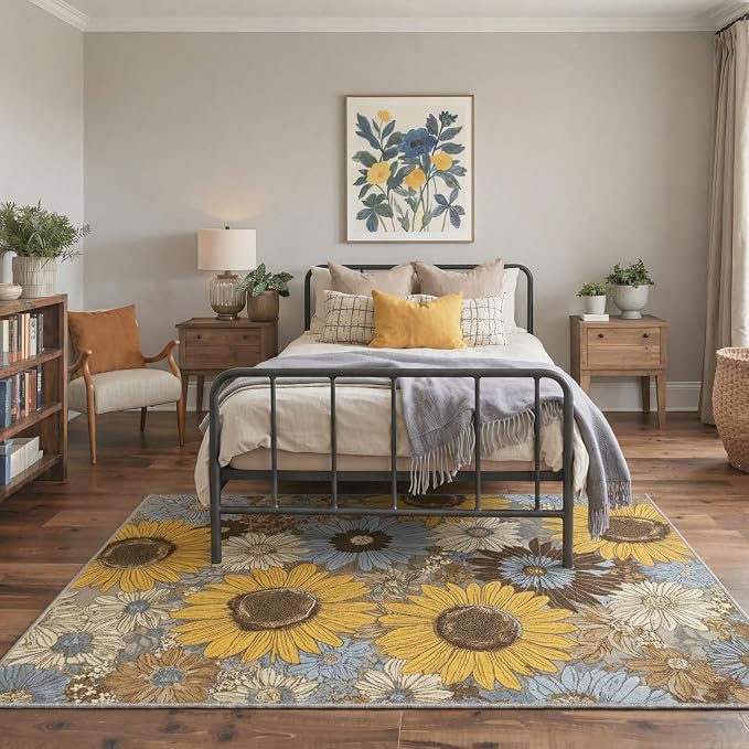 GENIMO Indoor Outdoor Area Rug 5'x7', Machine Washable Rugs - Image 4