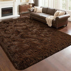 Andecor Shag Area Rug for Living Room, 8 x 10 Feet Coffee Soft Fluffy Indoor - Image 7