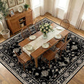 RELEANY Area Rugs Square 10ft Washable Non-Slip, Floral Vintage Distress by RELEANY