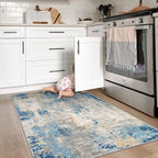 Lahome Modern Abstract Area Rug 3x5, Washable Bedroom Rug Soft Throw Entry Mat - Image 3