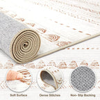 Nakagishi Round Rug Boho Area Rugs: 8x8 Washable Large Circle Neutral Soft - Image 3