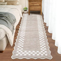 GarveeHome Hallway Runner Rug 2x6 Non Slip Scalloped Washable Rug by GarveeHome