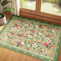2x3 Area Rugs, Washable Floral Rug, Low Pile Non-Slip Carpet, Flower Rug by meejou