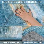 WISH TREE Blue Rugs for Bedroom, 4x6 Fluffy Fuzzy Modern Indoor Floor Rugs for - Image 6