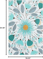 Lahome Floral Indoor Outdoor Rug, 5x8ft Non Slip Outdoor Patio Rug - Image 2
