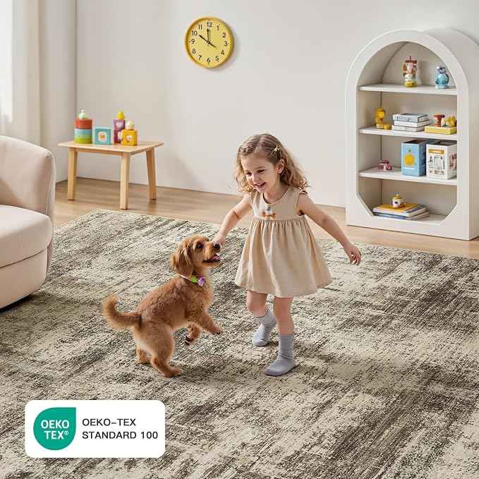 Lofus 5x7 Area Rug for Living Room, Neutral Modern Washable Carpet for Bedroom - Image 5