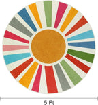STARUIA Boho Washable Rug 5 Ft Round Area Rug - Image 2