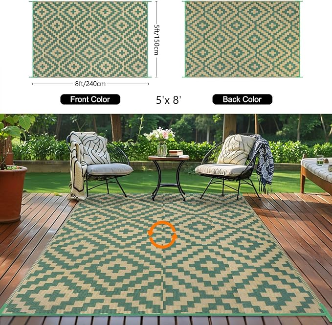 Outdoor Rugs Patio Camping Waterproof - Image 3