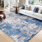 RELEANY Washable Area Rugs Square 9ft Non-Slip Modern Abstract Soft by RELEANY