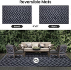 Smiry Waterproof Outdoor Rug 4x6 ft, Reversible Plastic Straw Patio Camping Rugs - Image 3
