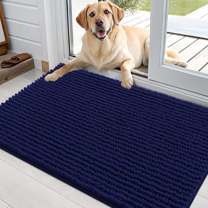 OLANLY Dog Door Mat for Muddy Paws 36x24, Ultra Absorbent Chenille Mud Doormat by OLANLY