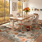 RELEANY Floral 9x12 Area Rugs Washable Print Boho Cute Carpet Non Slip Flower - Image 8