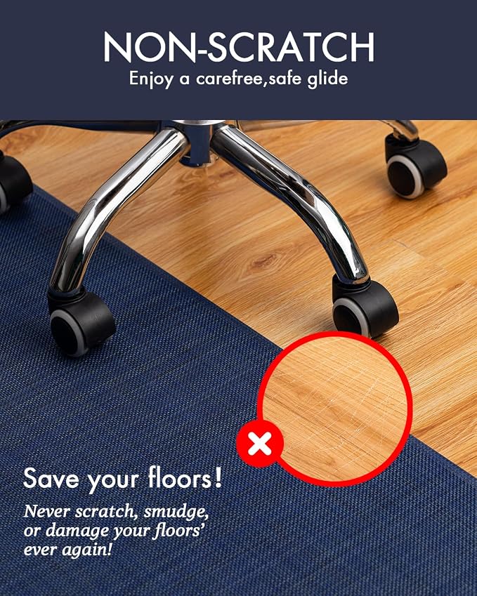 BARoyal Office Chair Mat for Hardwood Floor Under Desk Computer Rolling Chair - Image 2