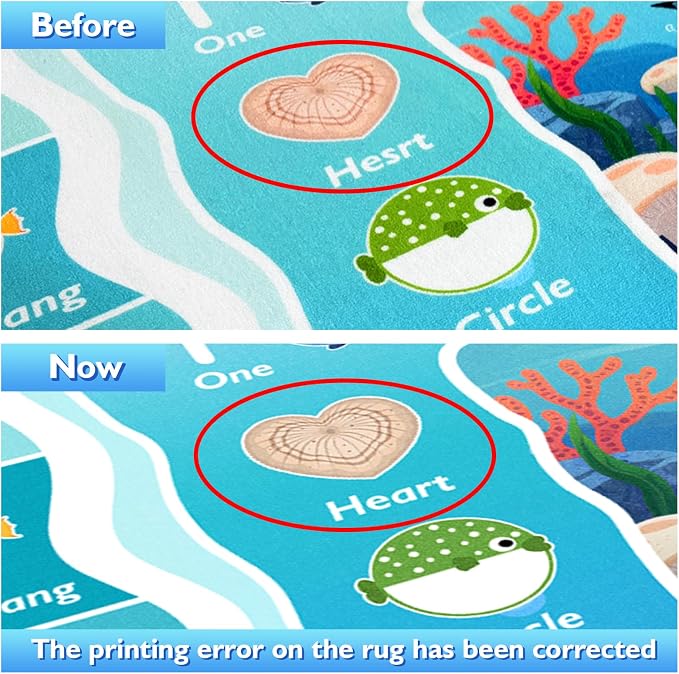 ABC Kids Ocean Rug for Playroom, 8x10 ft Alphabet Classroom Rug, Educational - Image 3