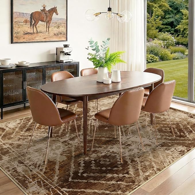 BESTSWEETIE Area Rug 9x12 Rug Machine Washable Non-Slip Low Pile Print Pattern - Image 8